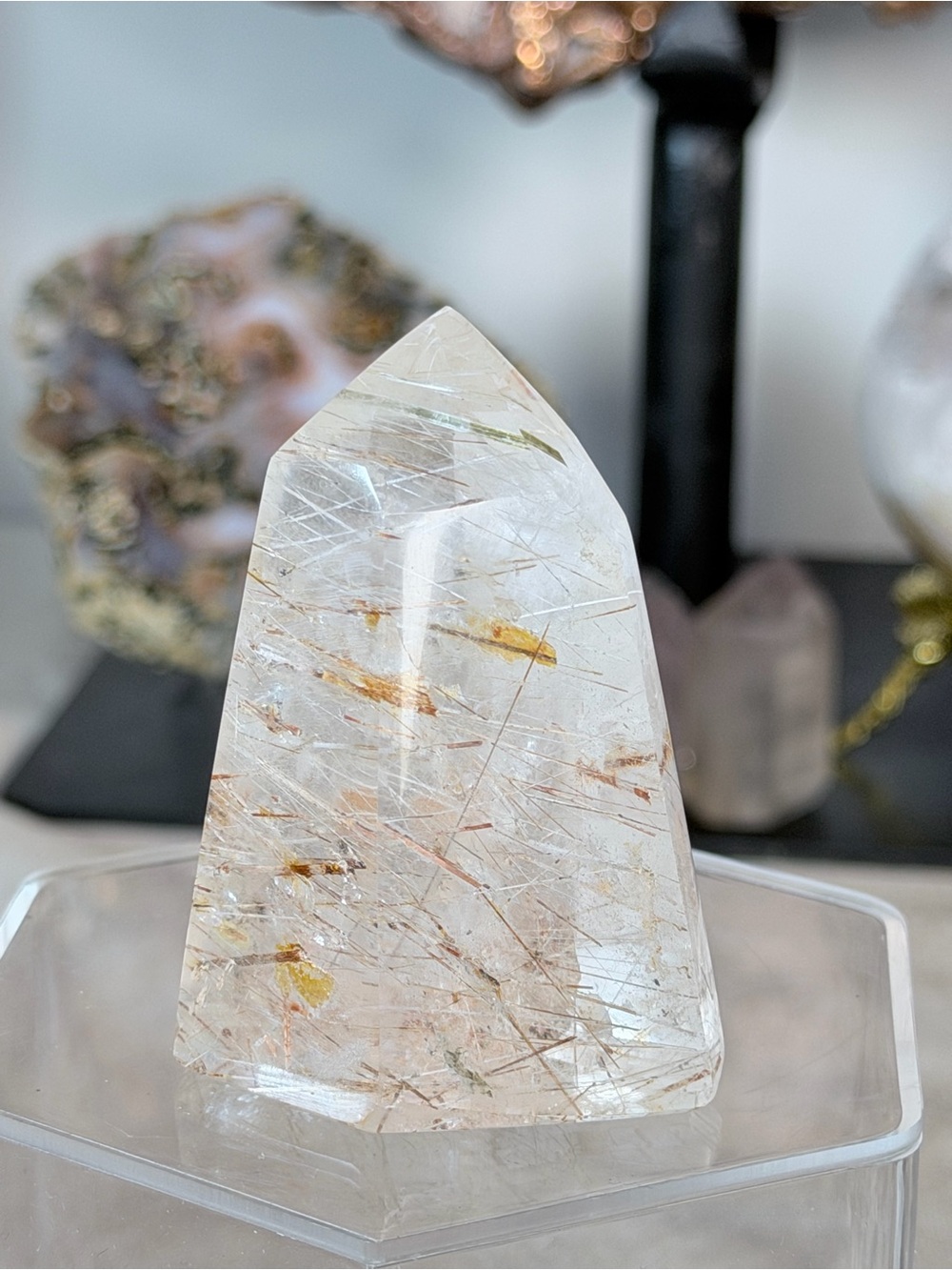 Clear Quartz Point | Rutile Inclusions - Multi-Tone Madagascar